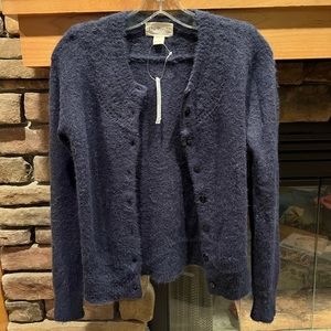 NWT J Crew The Reeds Navy Cardigan Soft Fuzzy Size Small NEW!!